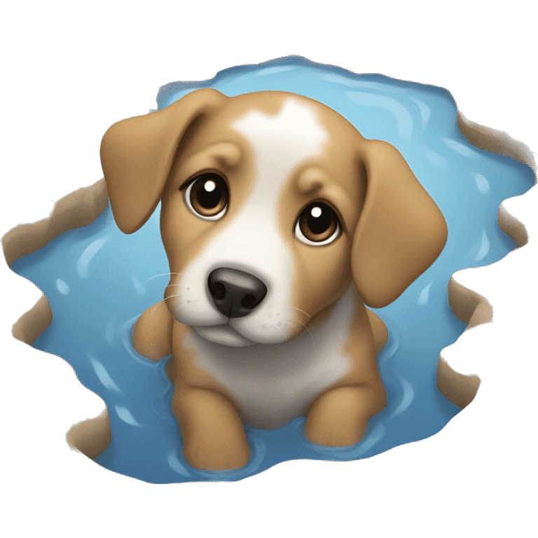 Puppy in a puddle emoji