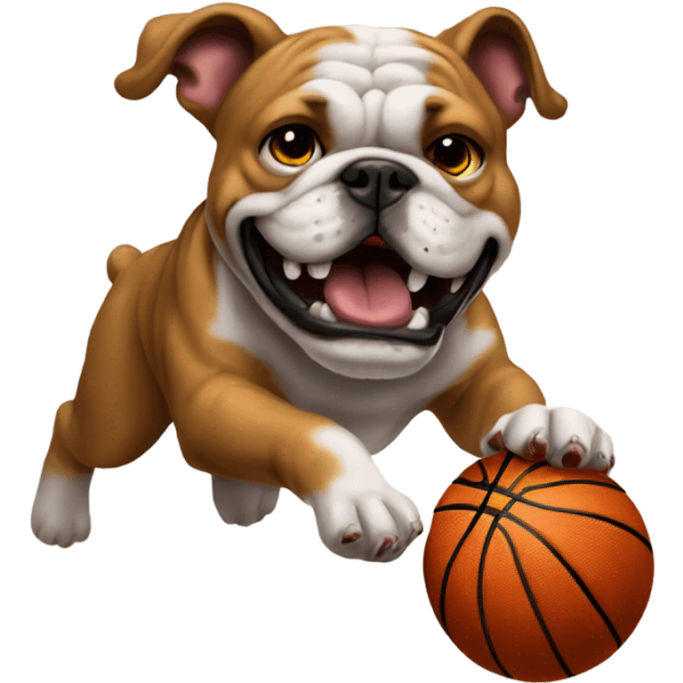 Bulldog dunking basketball emoji