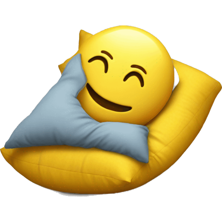 yellow emoji man with pillow head in pajamas in bad emoji