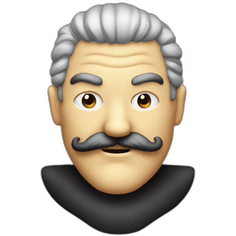 evil master with mustache 80ies style emoji