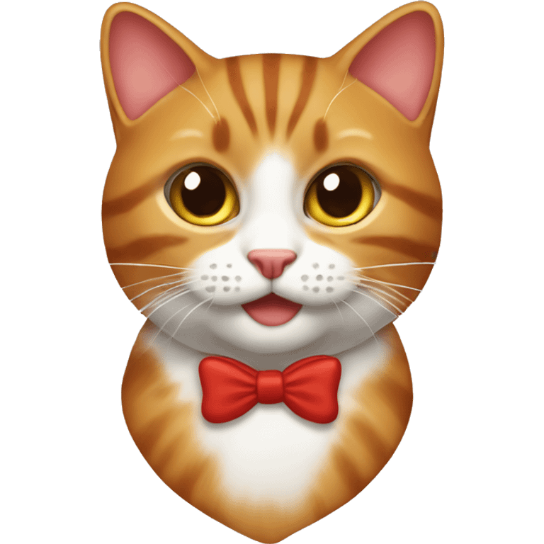 Gatto rosso con fiocco emoji