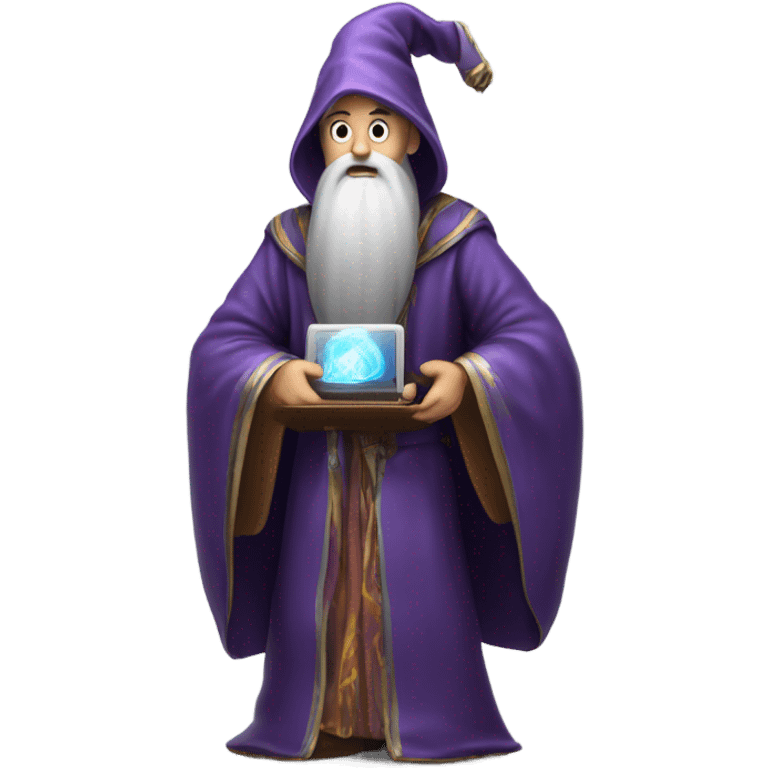 wizard holding  hard disk emoji