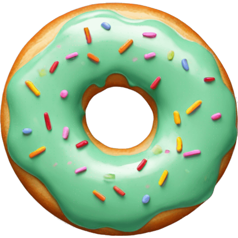 donut with light green glaze and colorful sprinkles emoji