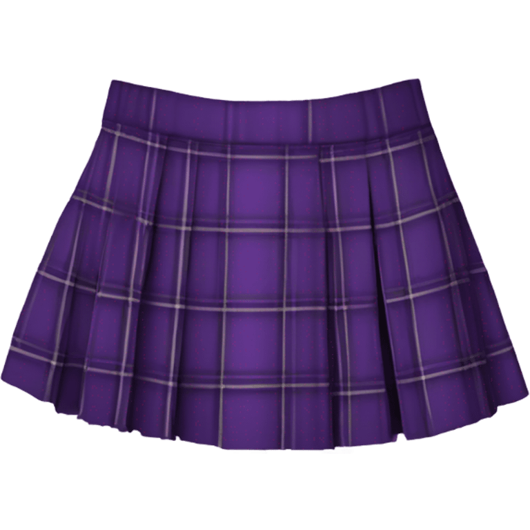 Purple tartan pleated mini skirt, isolated emoji