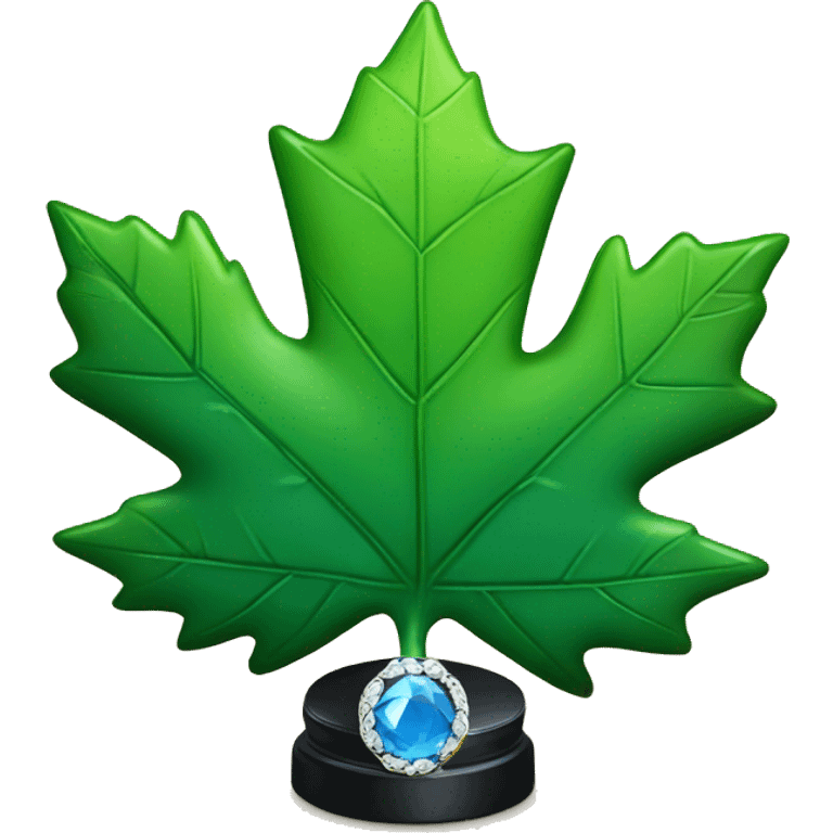 Green Maple Leaf Add a onyx gem trophy emoji