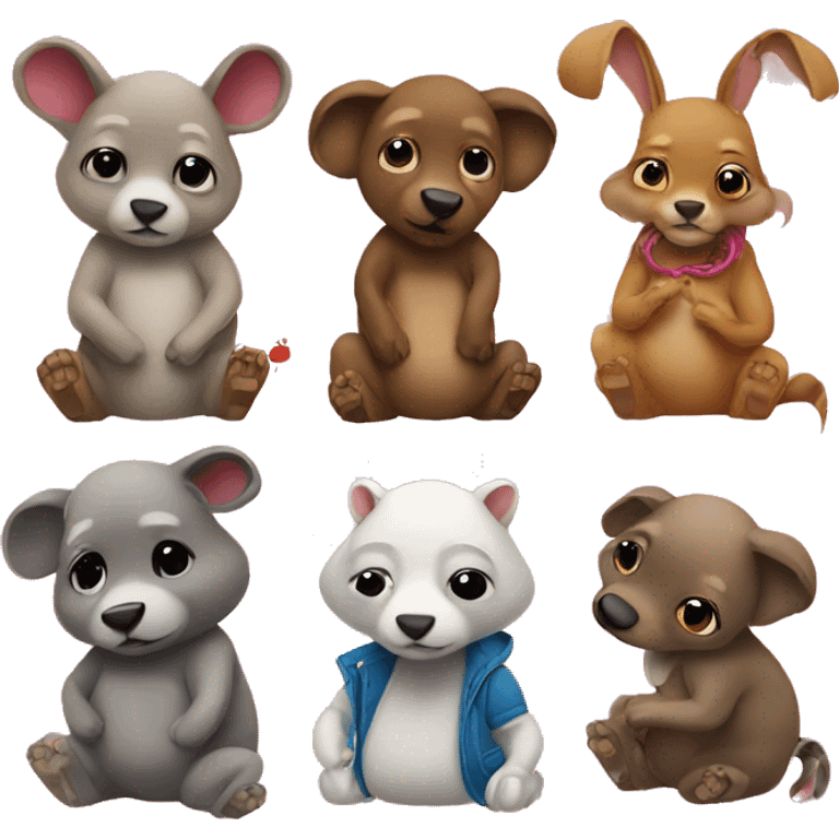 Made a hip hop animals doing heart emoji