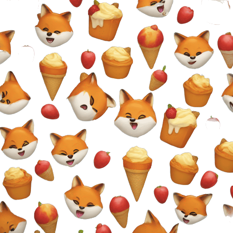 fox with icecream emoji