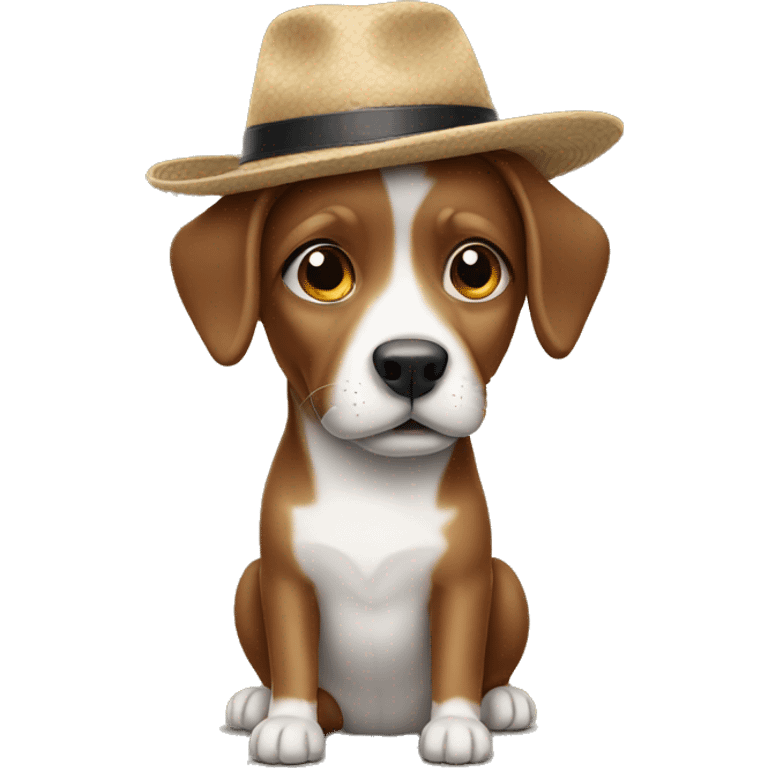 Dog holding a hat emoji