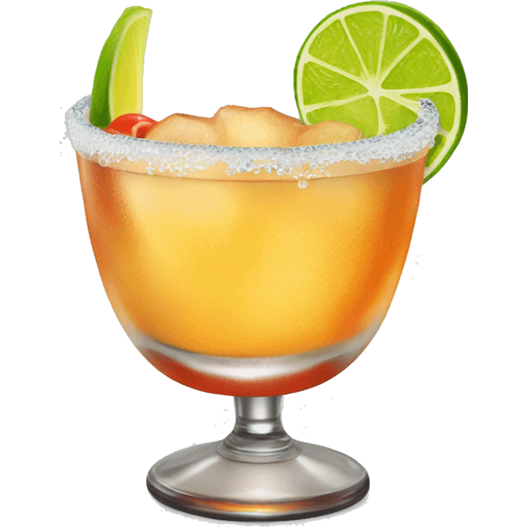 Spicy margaritas with tajín rim emoji