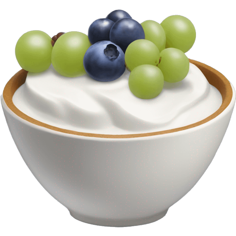 yogurt bowl with grapes and blueberries  emoji