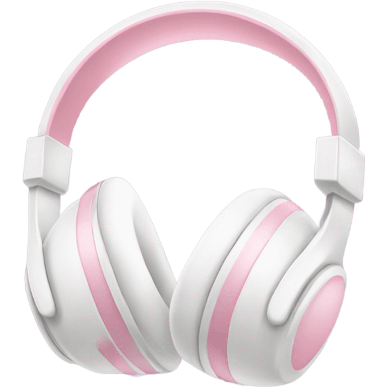 white headphones with a baby pink bow emoji