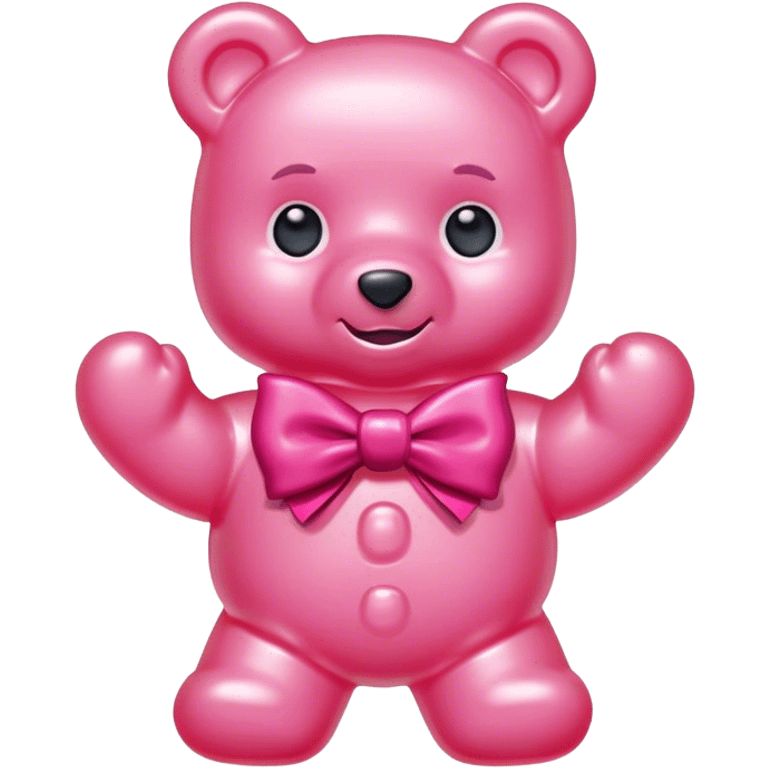 pink boy gummy bear with bow emoji