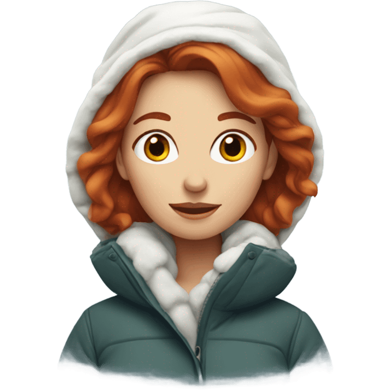 redhead woman in the snow emoji