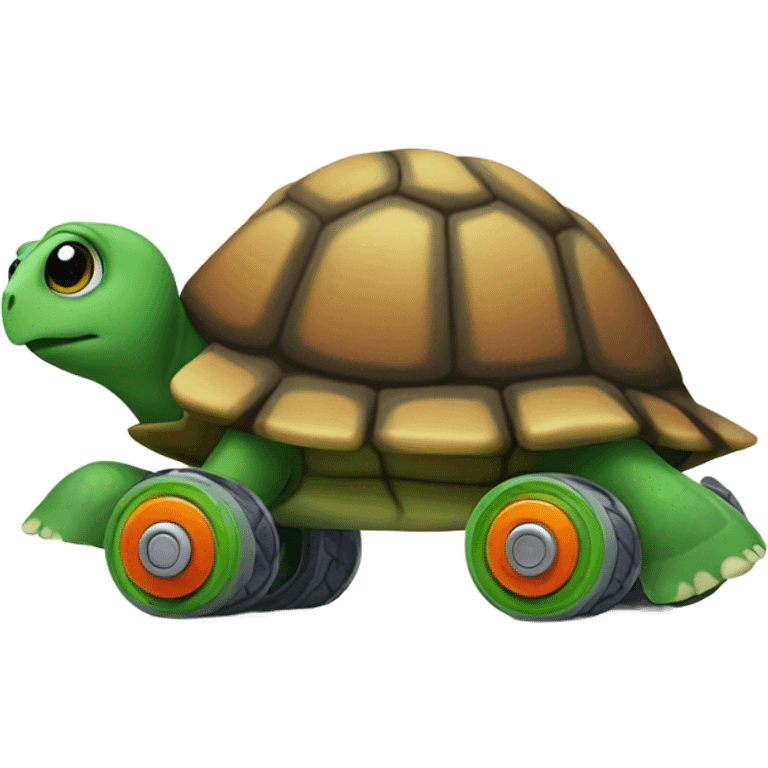 A turtle wearing roller blades emoji