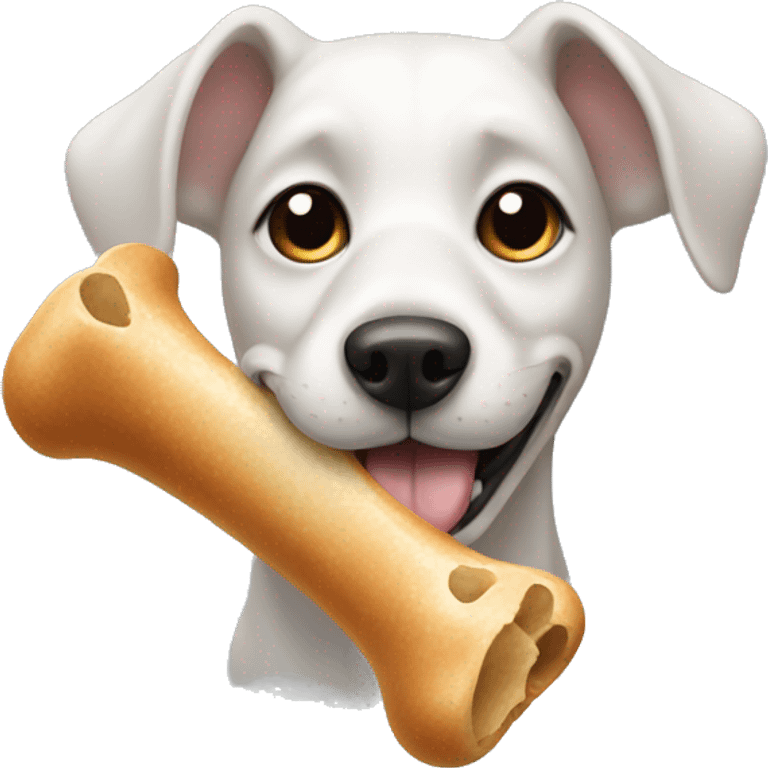 A dog eating a bone emoji