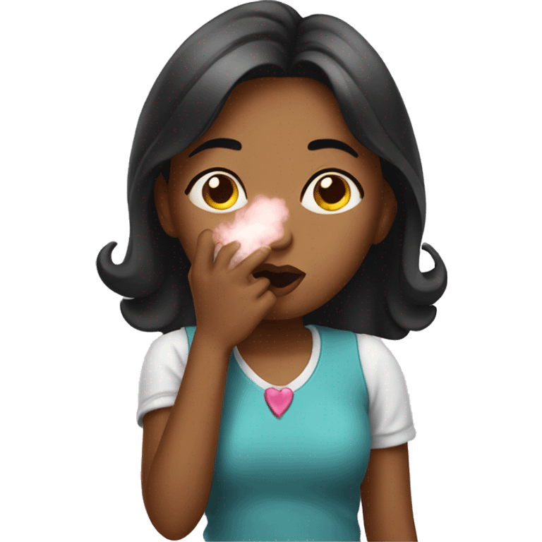 girl blowing kisses emoji