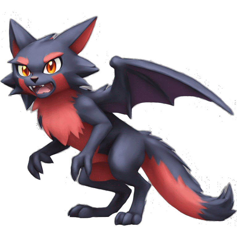  Kawaii Edgy Cool Beautiful Nargacuga-Noivern-Torracat-Litten-Zorua-Zoroark-Fakemon-fusion full body emoji