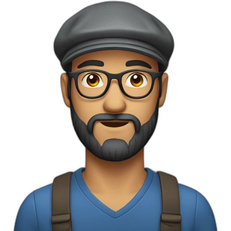 guy with flatcap, glasses and beard emoji