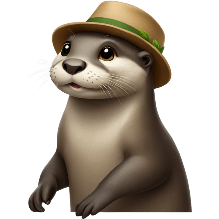 Otter wearing a hat emoji