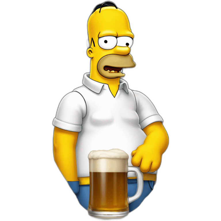 Homer Simpson qui boit de la bière emoji