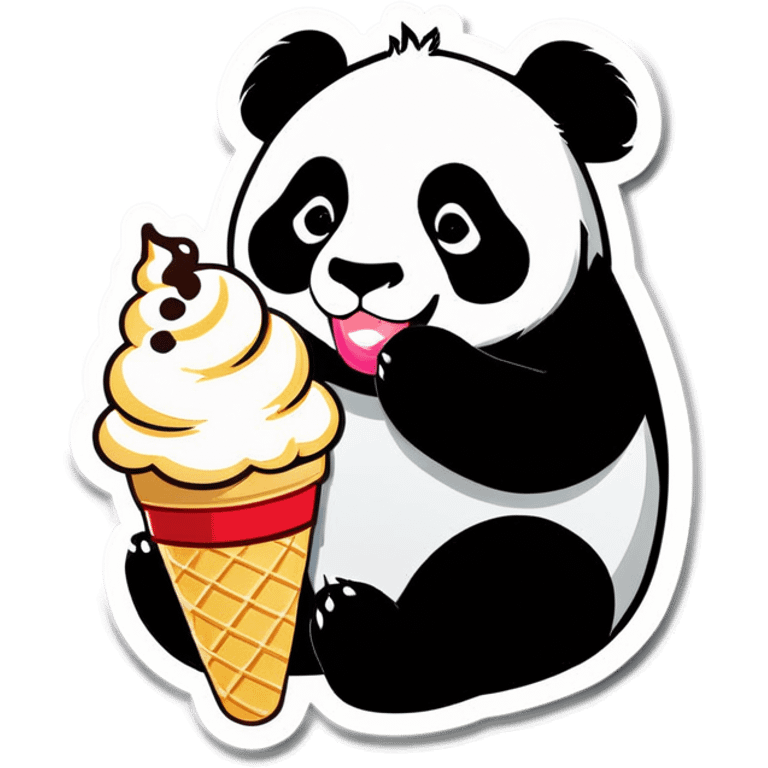 Panda eating ice cream emoji