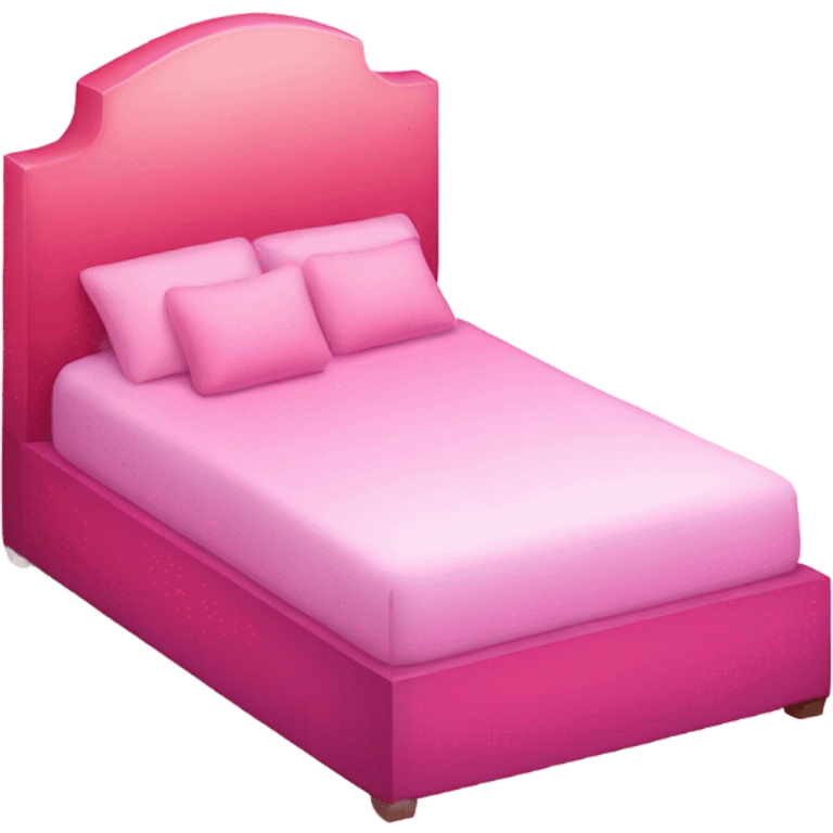 Pink ombre bed with glitter emoji