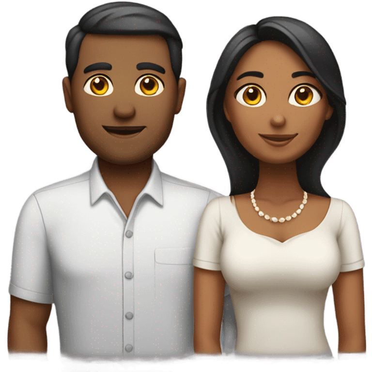 Couple wife + husband wheatish color skin emoji