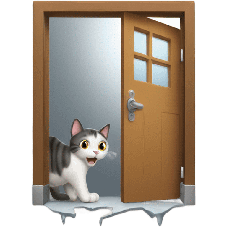 Cat breaking down a door emoji