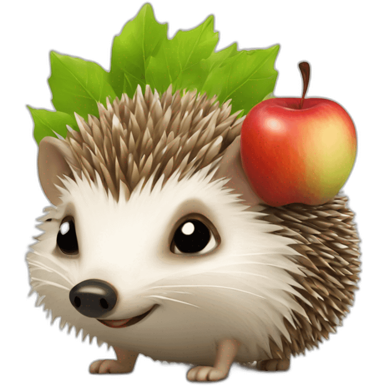 hedgehog with an apple emoji