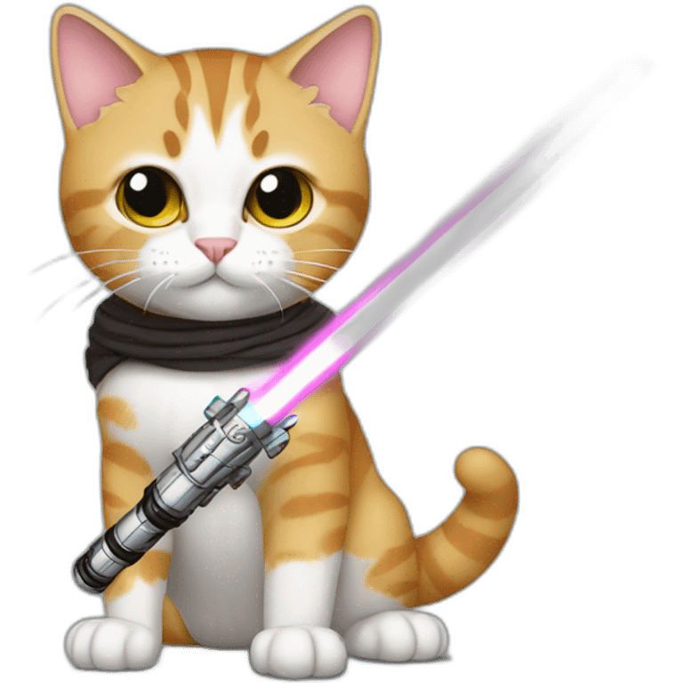 cat, lightsaber emoji