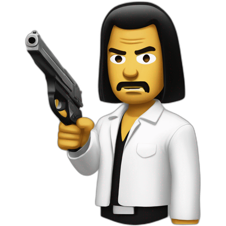 Pulp fiction holding gun emoji