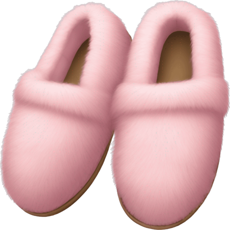 Pastel pink fur slippers emoji