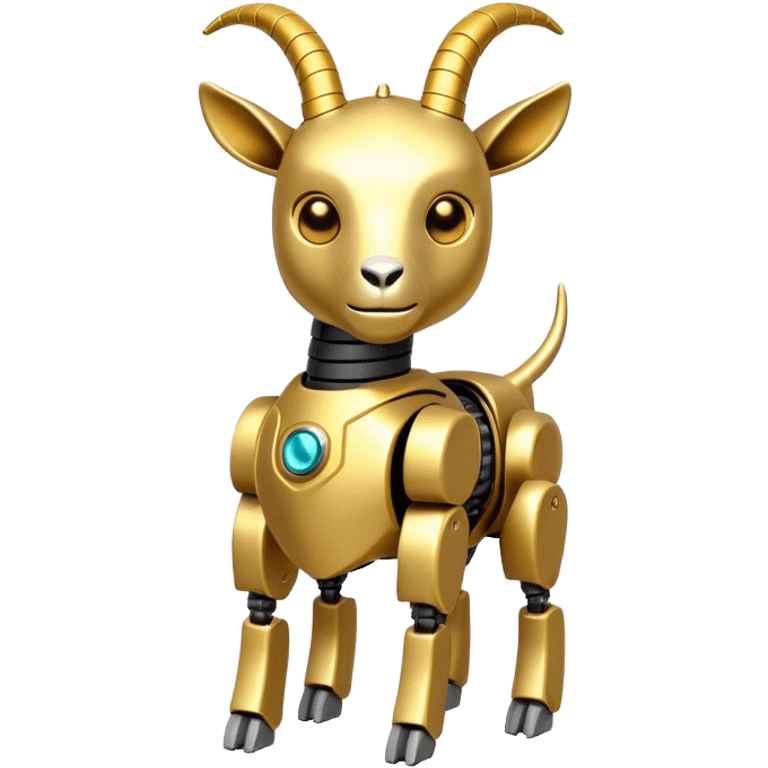 A robot goat made out of gold emoji