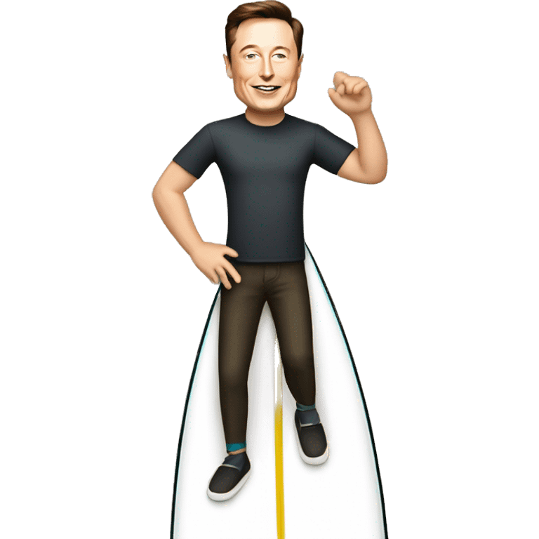 Elon musk riding a surfboard  emoji