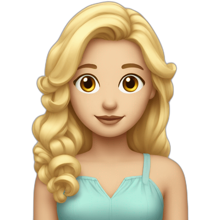 Wonderful dreamer Sweet Smart rounded face blonde with half hair emoji