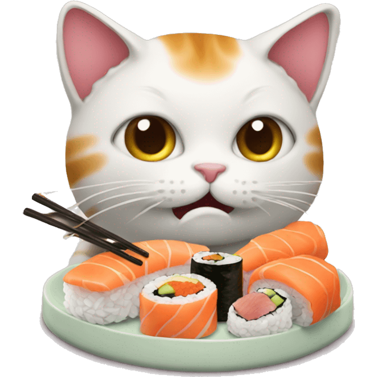 cat eating sushi emoji