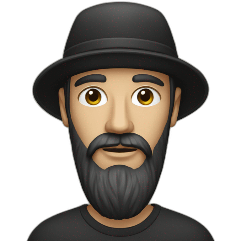 bearded designer expert slavic man with black stussy cap emoji