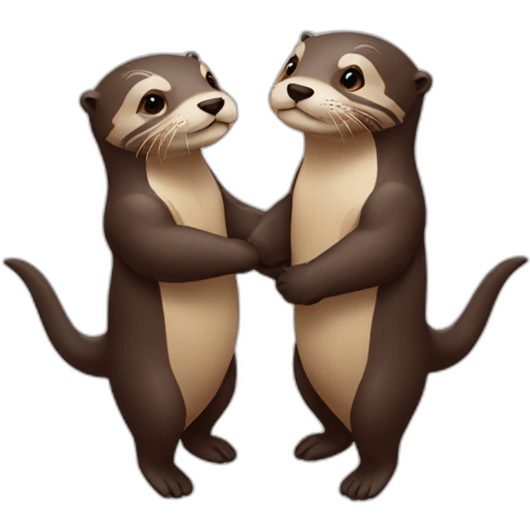 2 otters holding hand  emoji