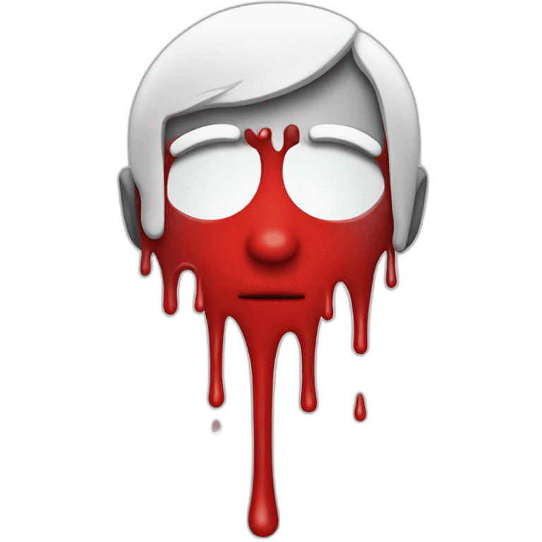 red ink dripping on a person emoji