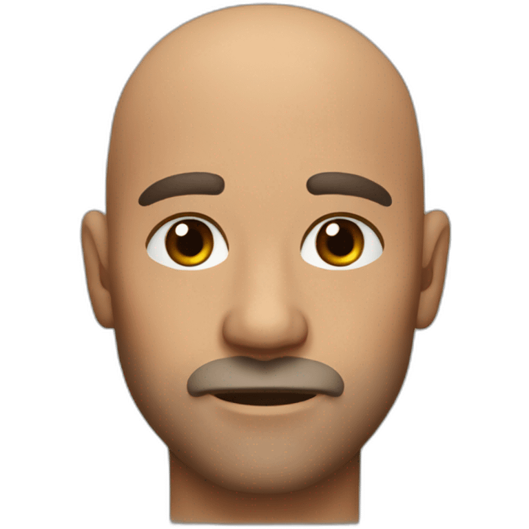 Bald Man stubble brown eyes with Moose antlers emoji