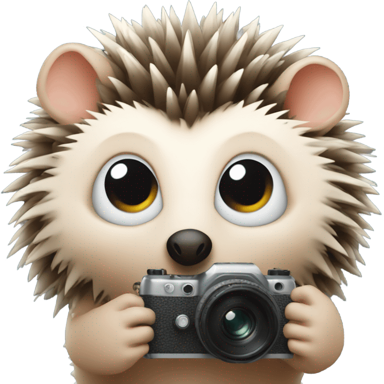 hedgehog holding the camera emoji