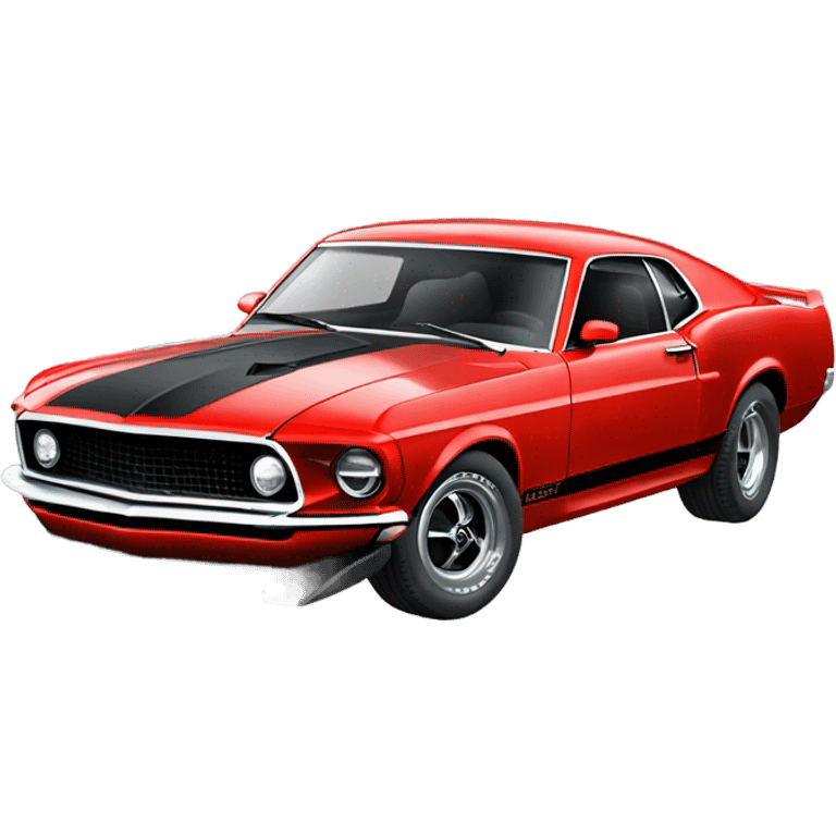 1969 mach 1 ford mustang in red emoji