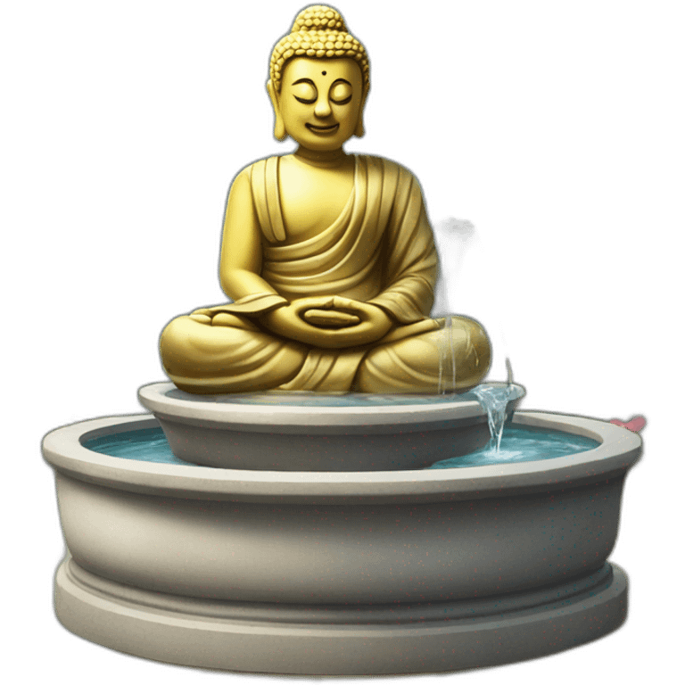 A small homemade water fountain inside which there is a Buddha statue, which is very beautiful and traditional emoji