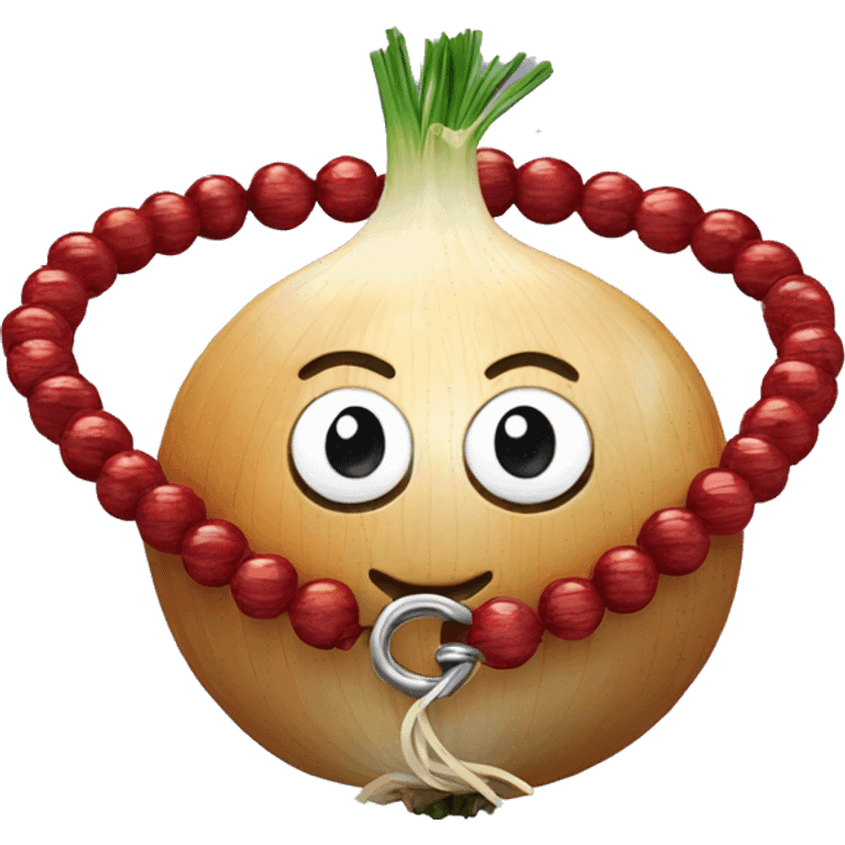 Onion beading a bracelet emoji