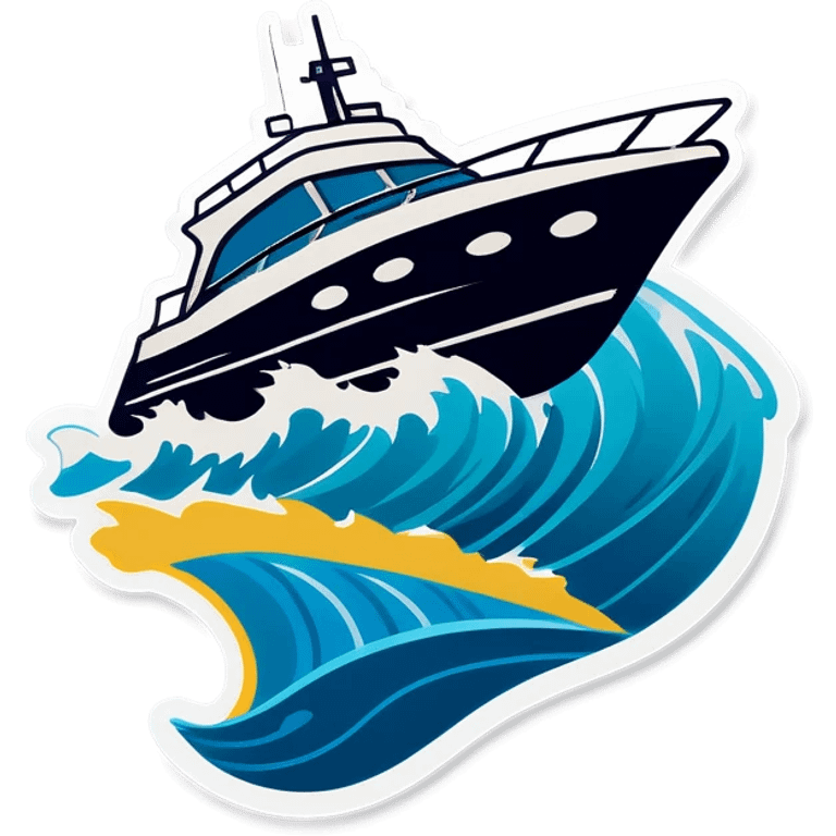 recreational boat in waves emoji