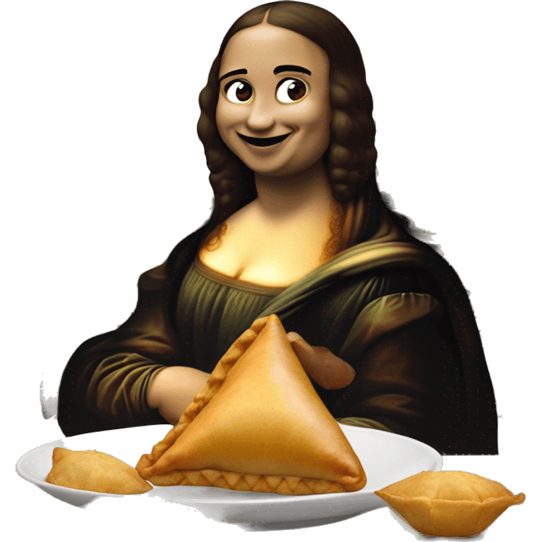 mona lisa eating samosa emoji