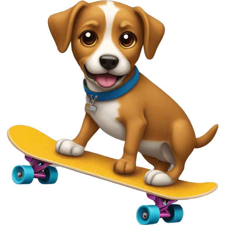 Dog riding skateboard emoji