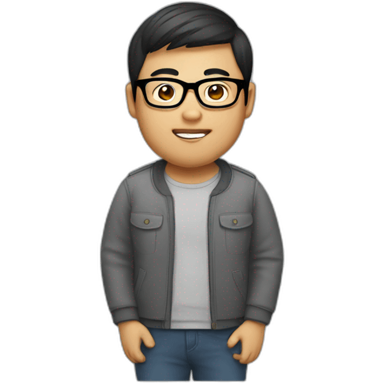 Asian chub guy with glasses emoji