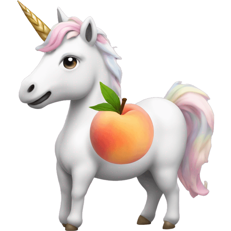 Unicorn with a peach emoji