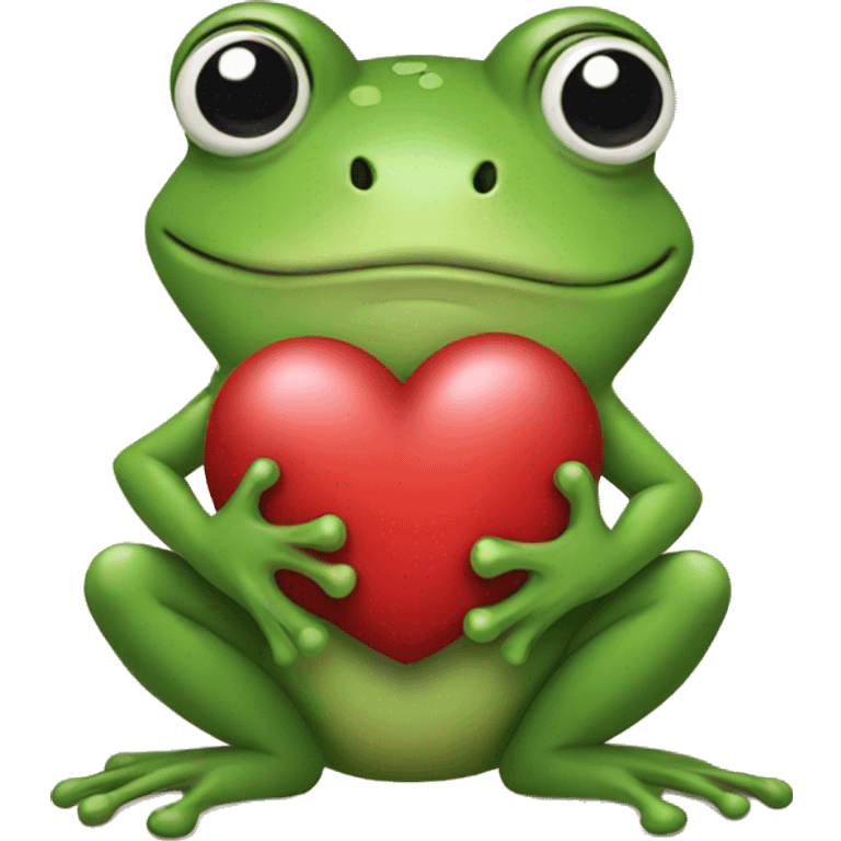 frog holding a heart emoji